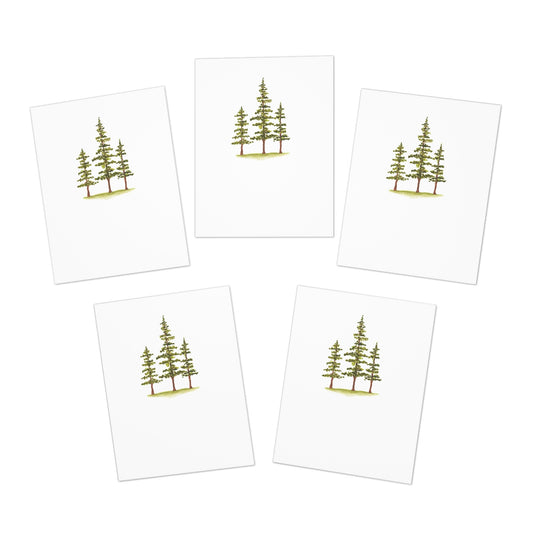 Watercolor Trees Greeting Cards (5-Pack)