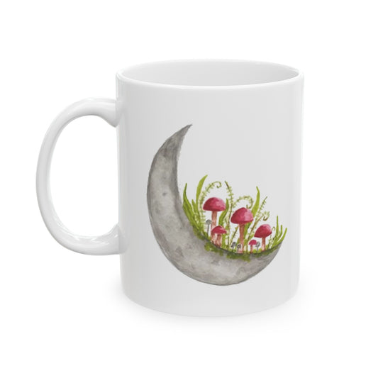 Watercolor Mushroom Moon Ceramic Mug