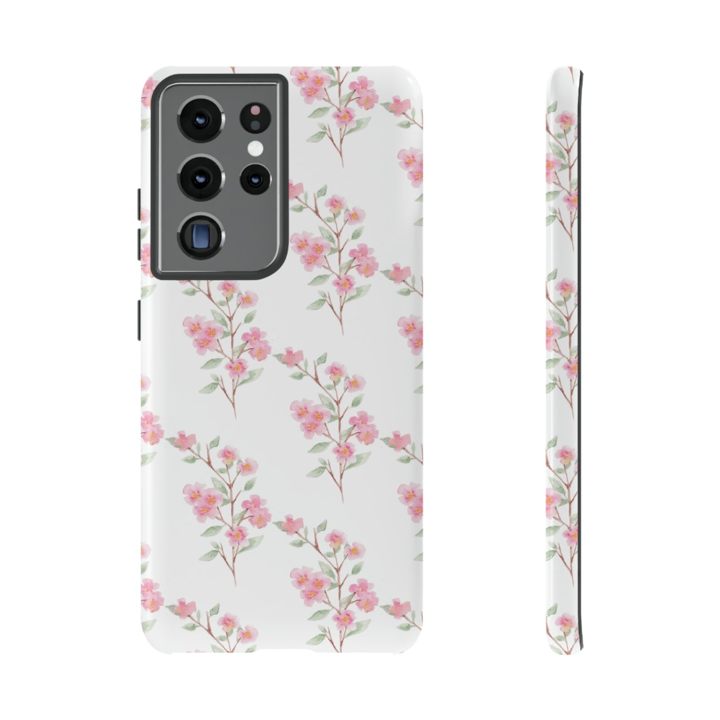 Watercolor Pink Floral Branch Tough Cases