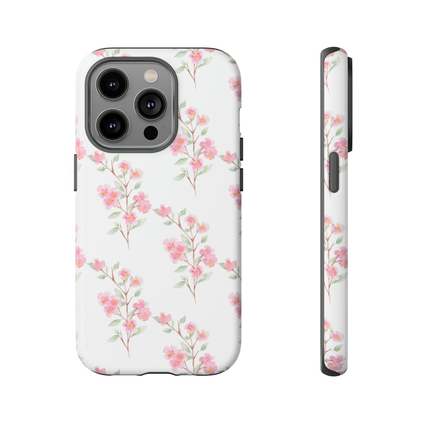 Watercolor Pink Floral Branch Tough Cases