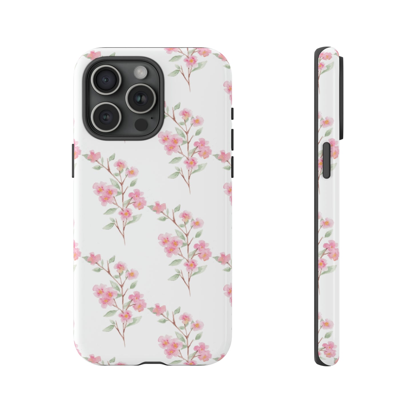 Watercolor Pink Floral Branch Tough Cases