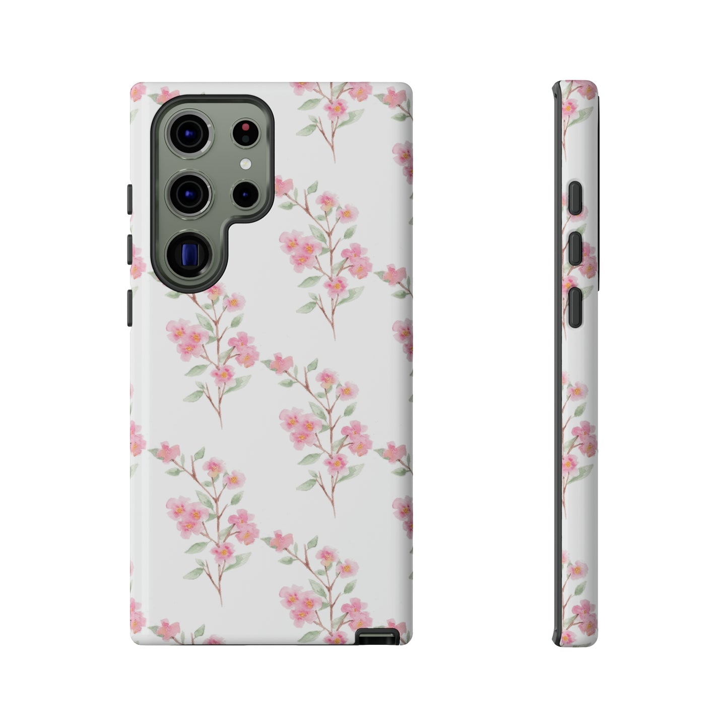 Watercolor Pink Floral Branch Tough Cases