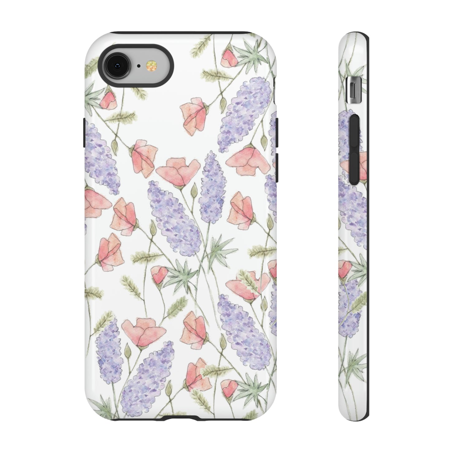 Watercolor Poppy and Lupine Tough Cases