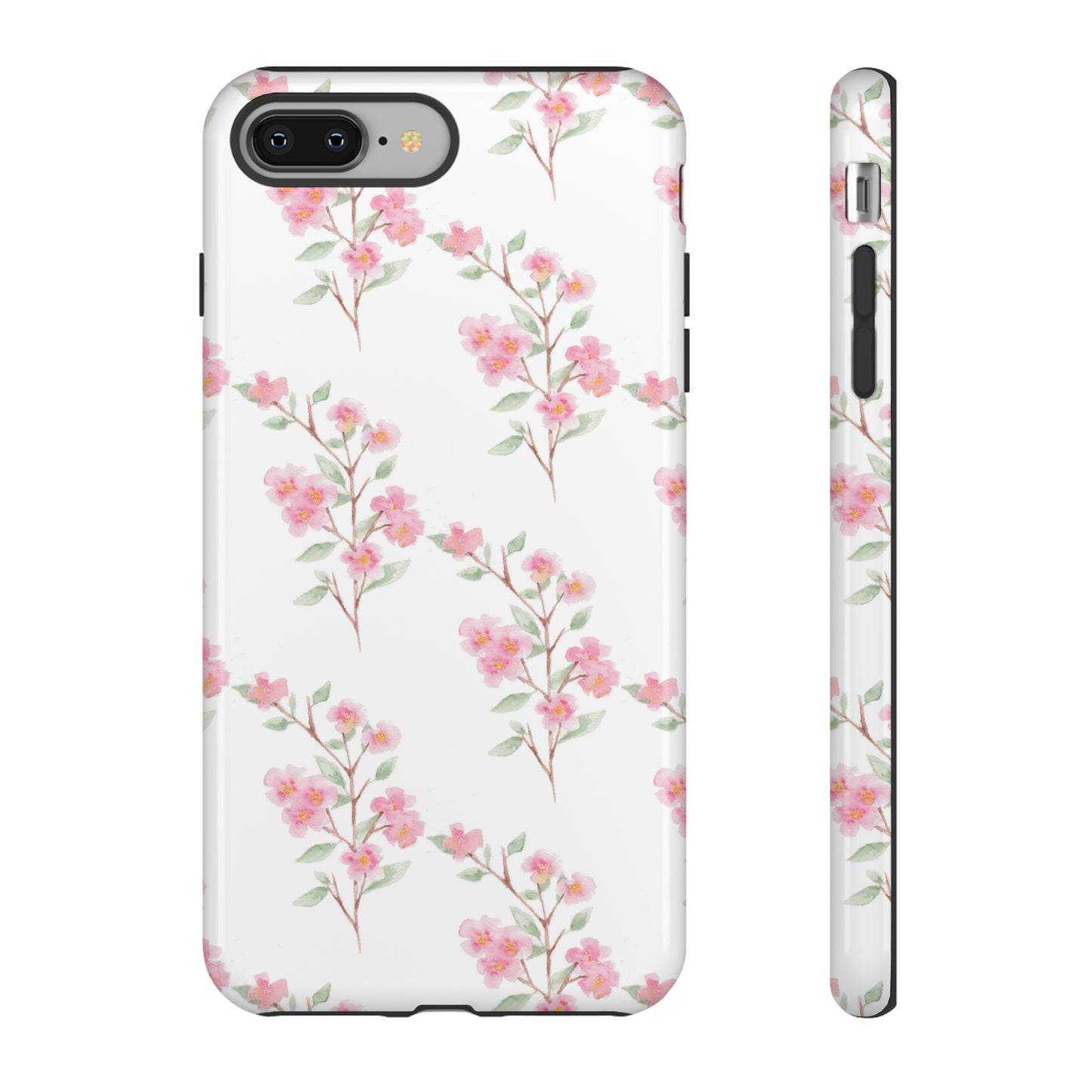 Watercolor Pink Floral Branch Tough Cases