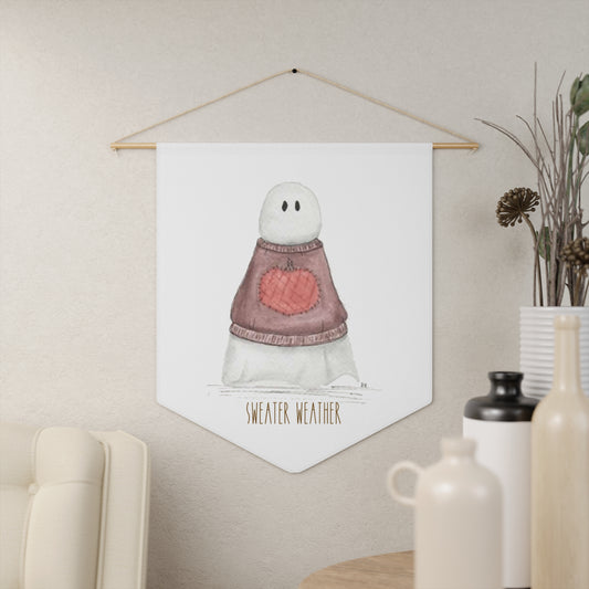 Watercolor Sweater Weather Ghost Pennant