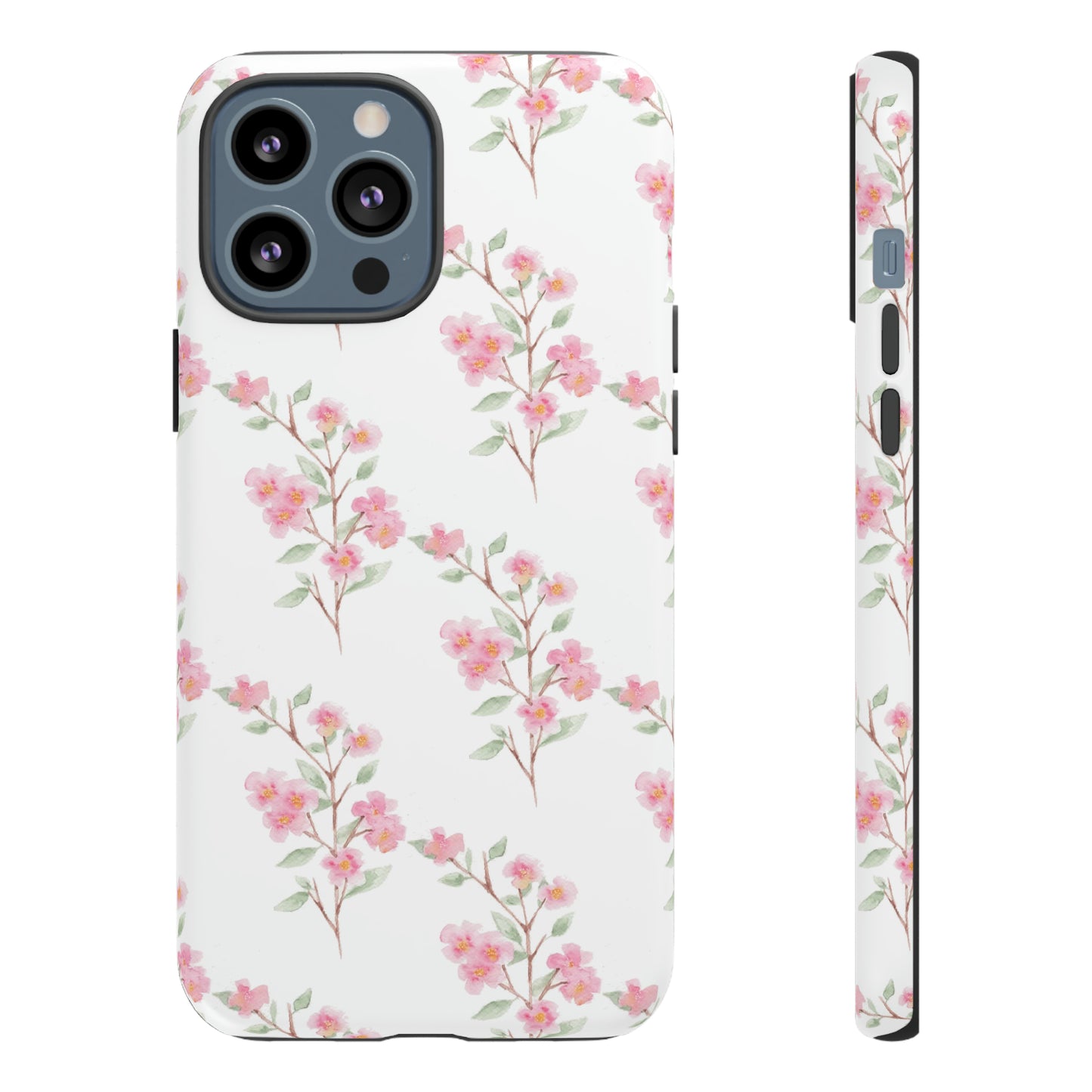 Watercolor Pink Floral Branch Tough Cases