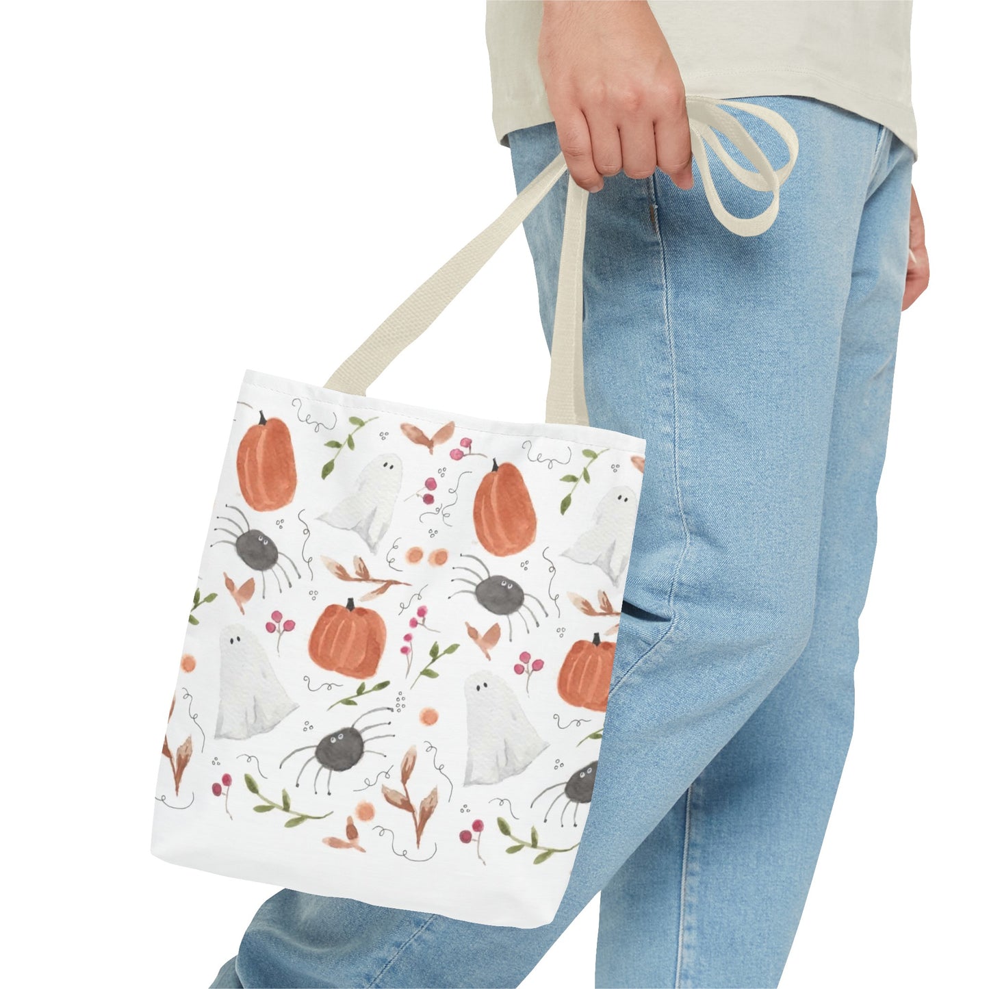 Watercolor Halloween Pattern Tote Bag