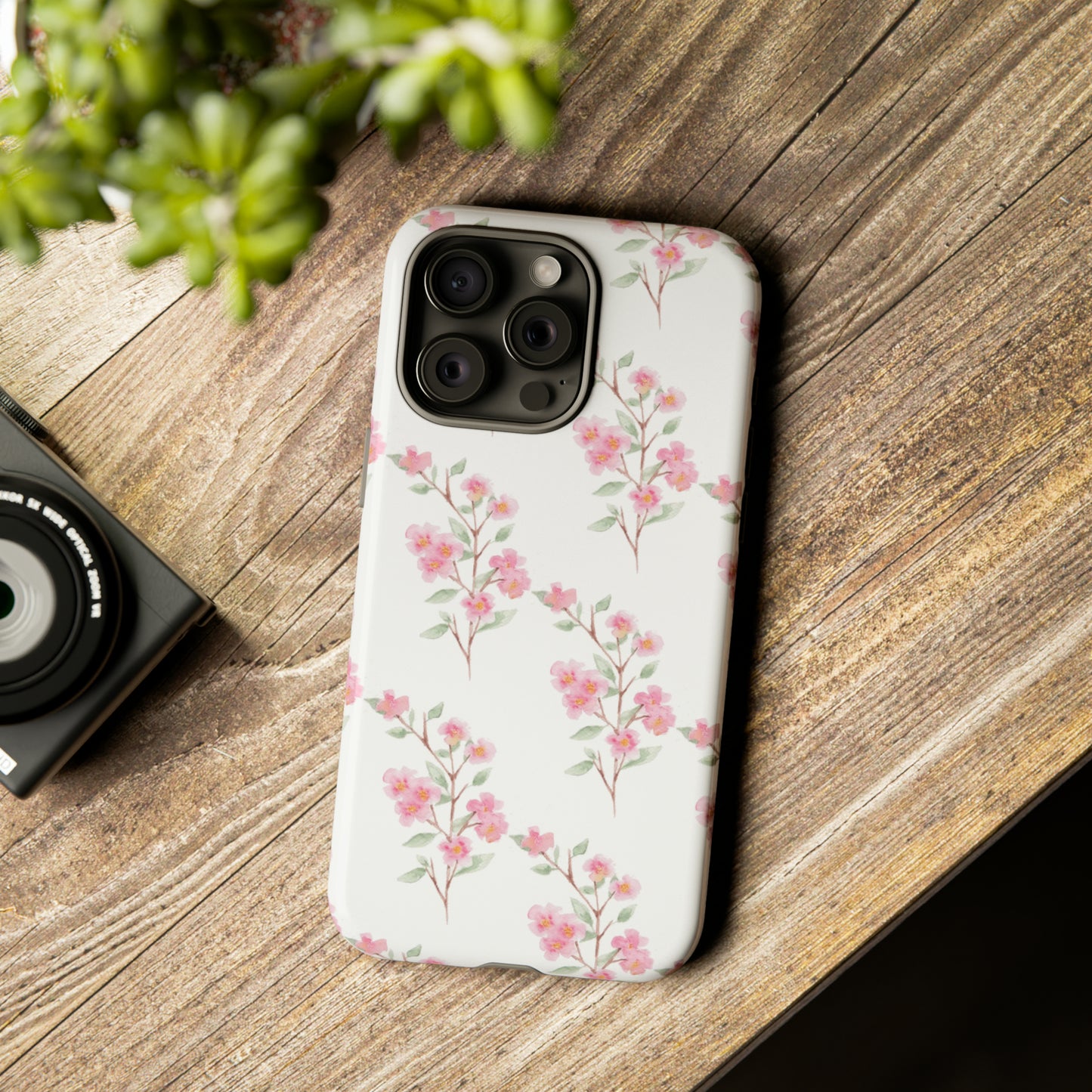 Watercolor Pink Floral Branch Tough Cases