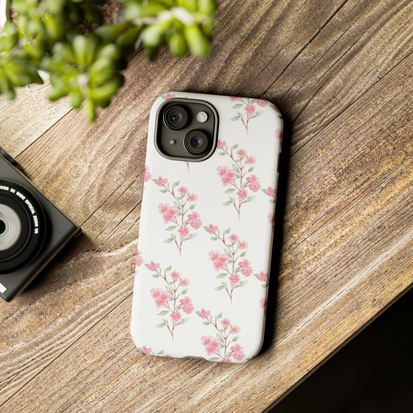 Watercolor Pink Floral Branch Tough Cases