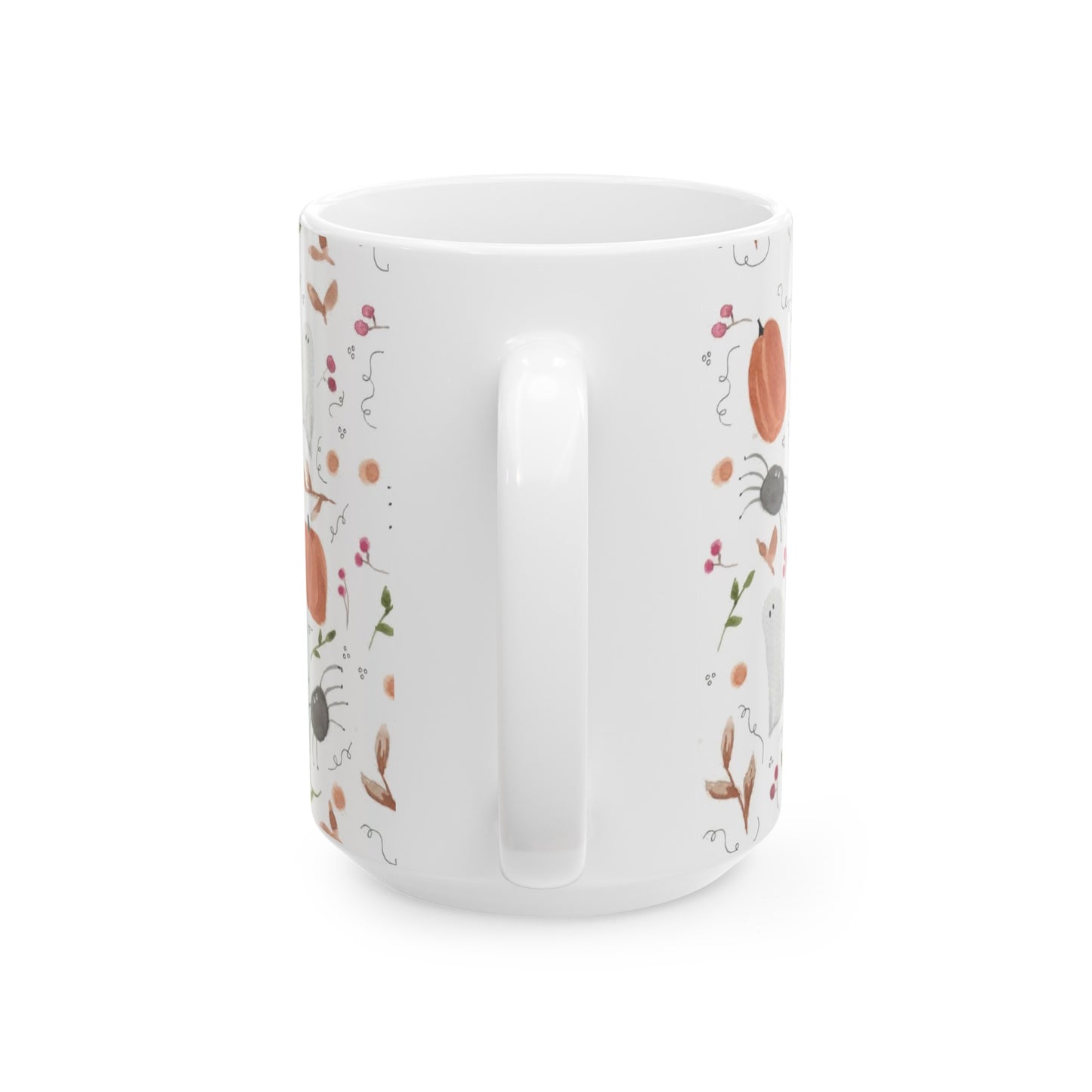 Watercolor Halloween Pattern Ceramic Mug, (11oz, 15oz)