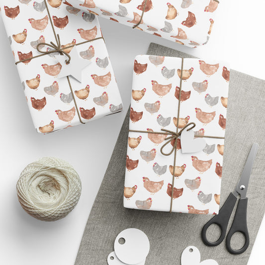 Watercolor Scattered Chicken Wrapping Papers