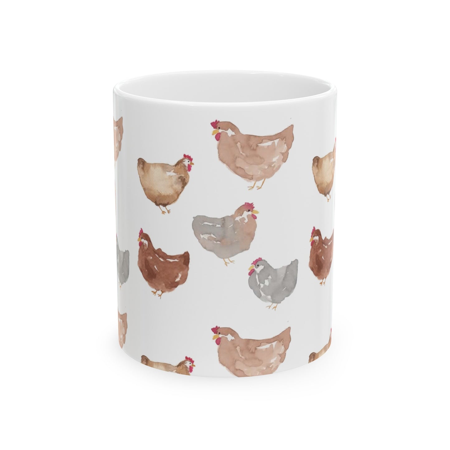 Watercolor Chicken Ceramic Mug