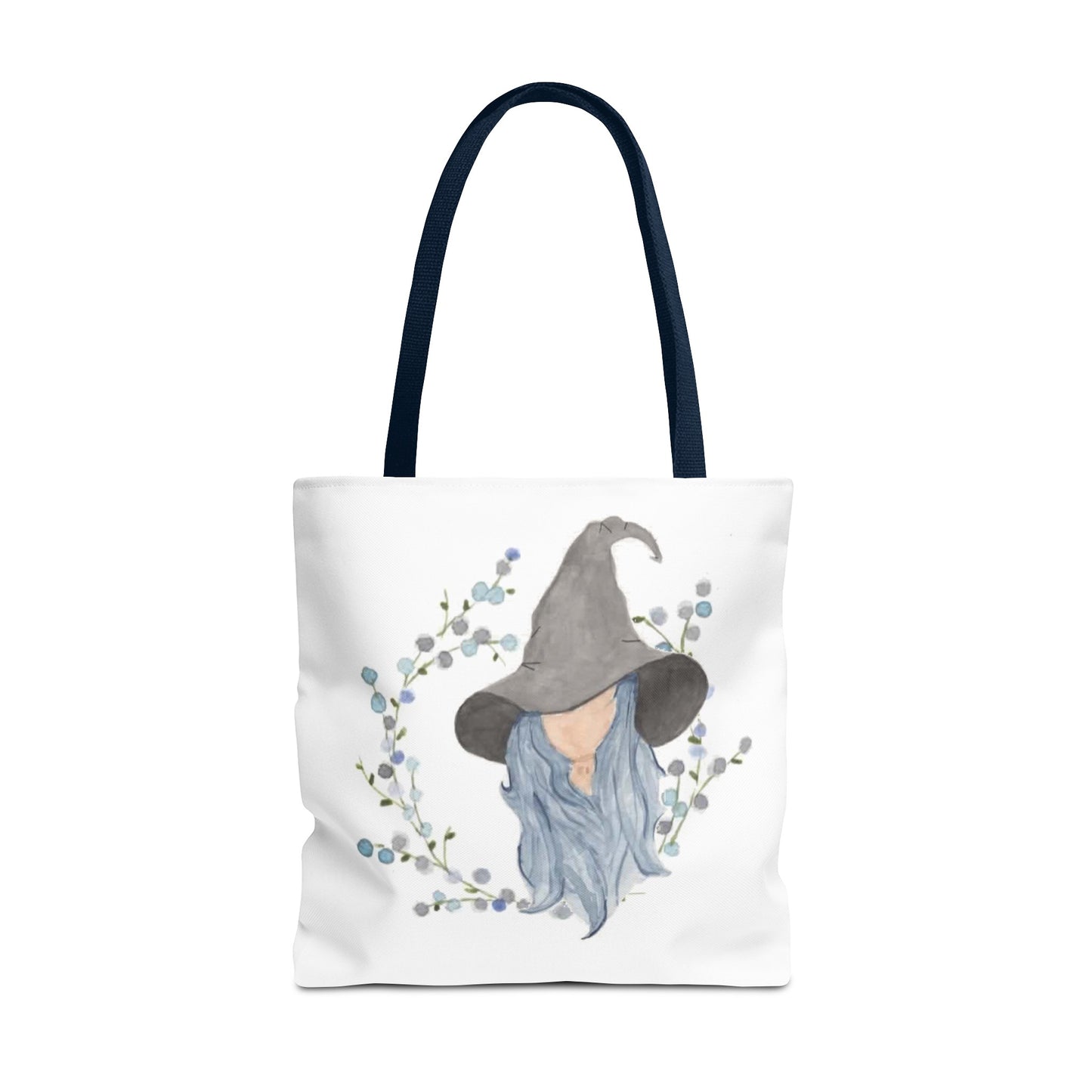 Watercolor Blue Witch Tote Bag