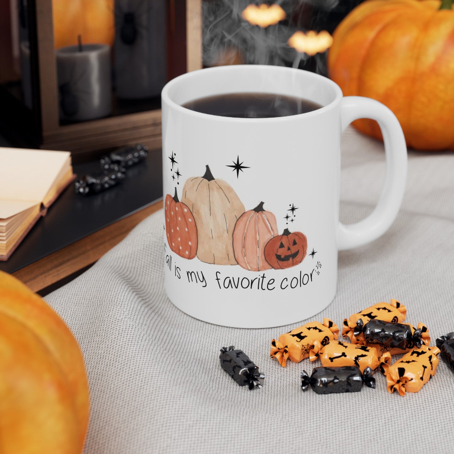 Watercolor Fall is my Favorite Color Ceramic Mug, (11oz, 15oz)