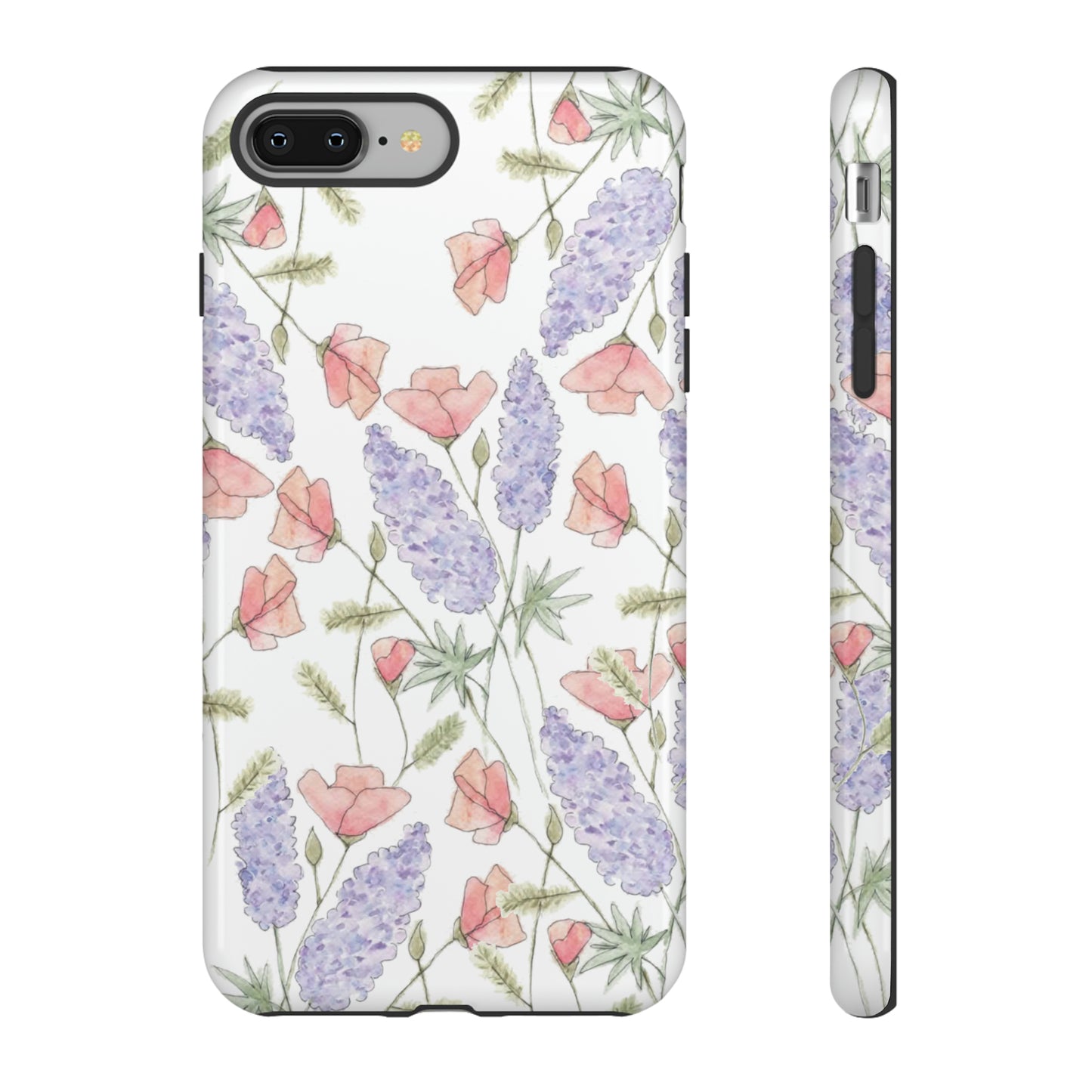 Watercolor Poppy and Lupine Tough Cases