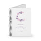 Watercolor Floral Moon Spiral Notebook - Ruled Line