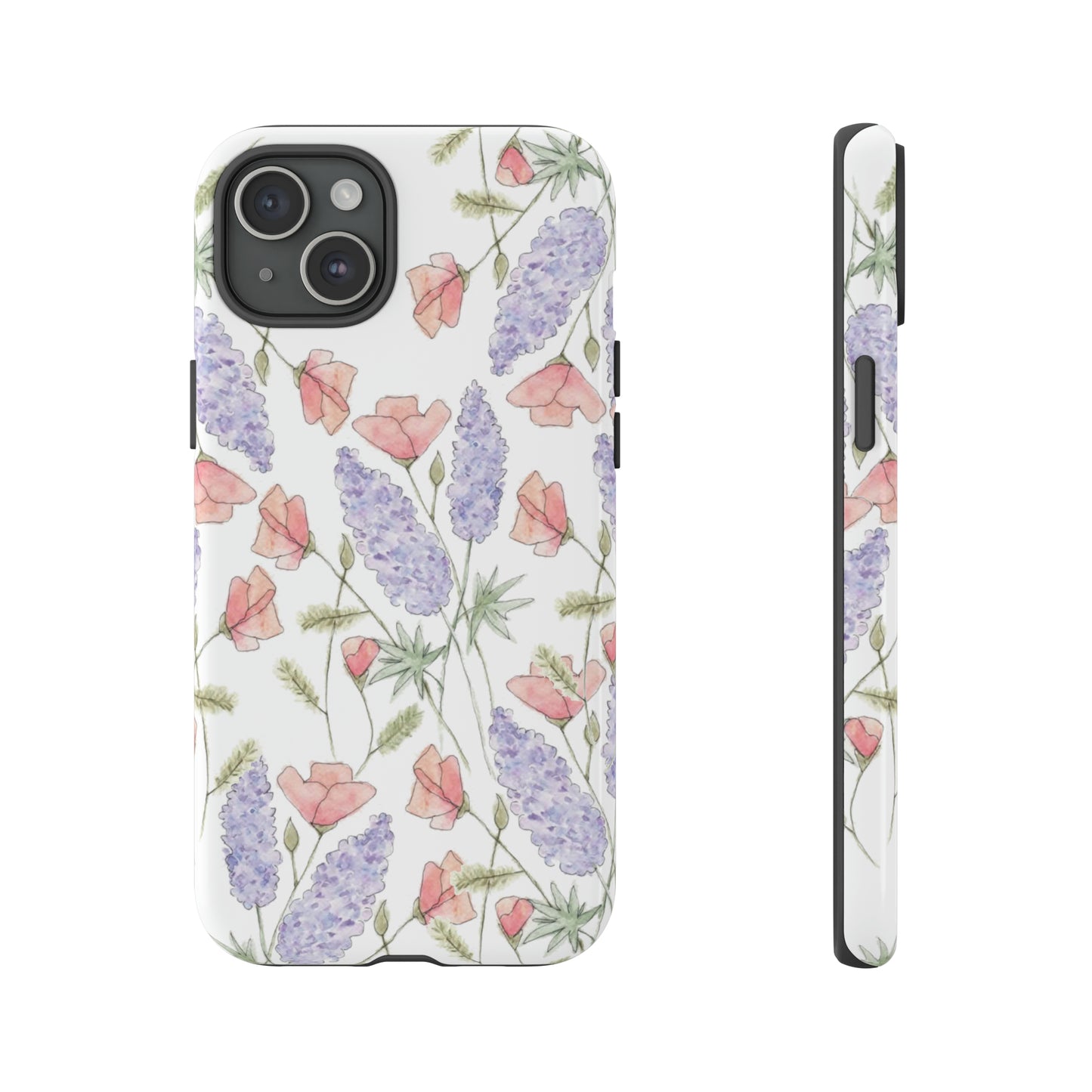 Watercolor Poppy and Lupine Tough Cases