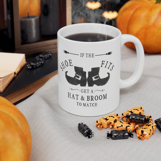 Halloween Watercolor Witch If the Shoe Fits Ceramic Mug