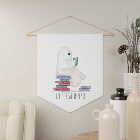 Watercolor Ghost "Let Me Read in Peace" Pennant