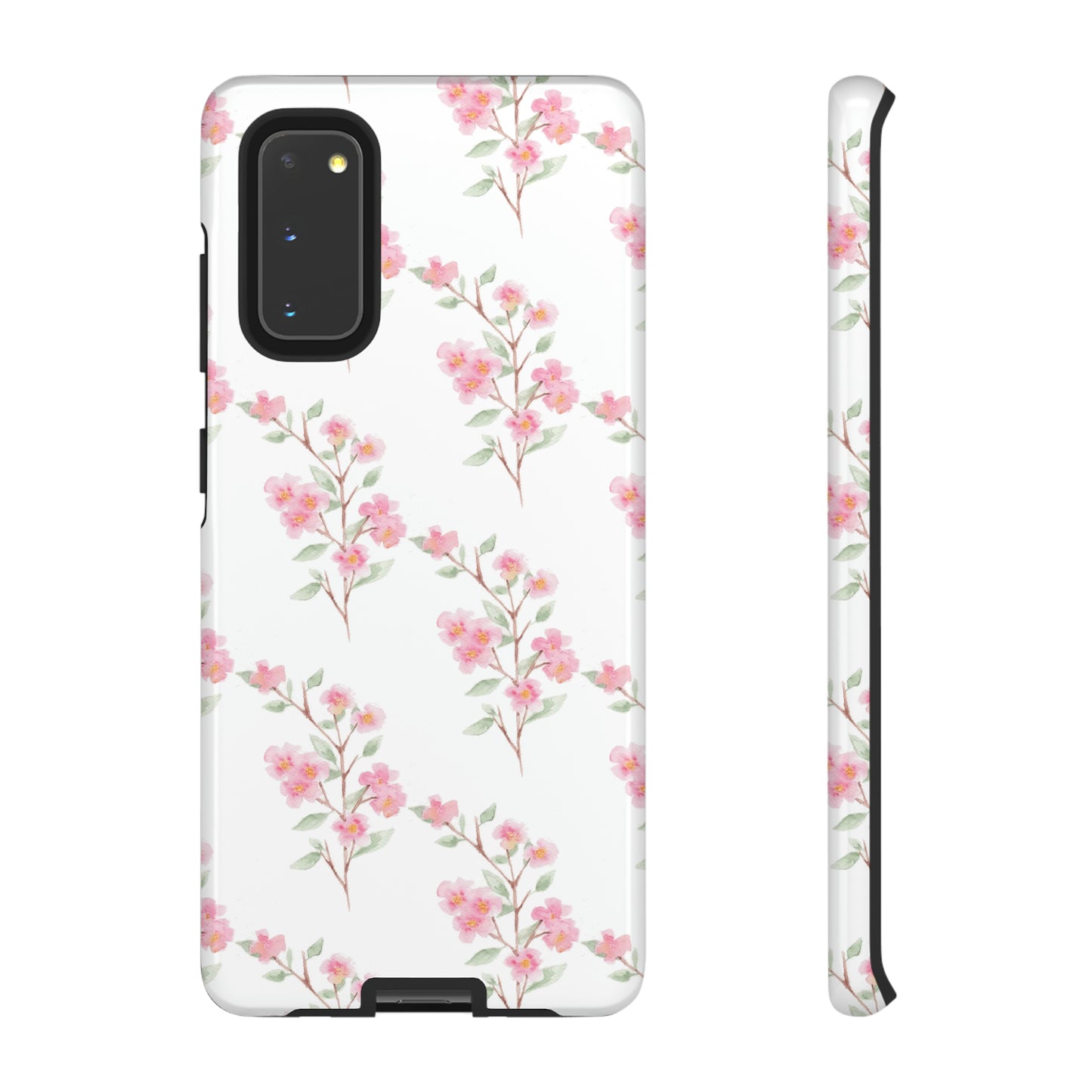 Watercolor Pink Floral Branch Tough Cases