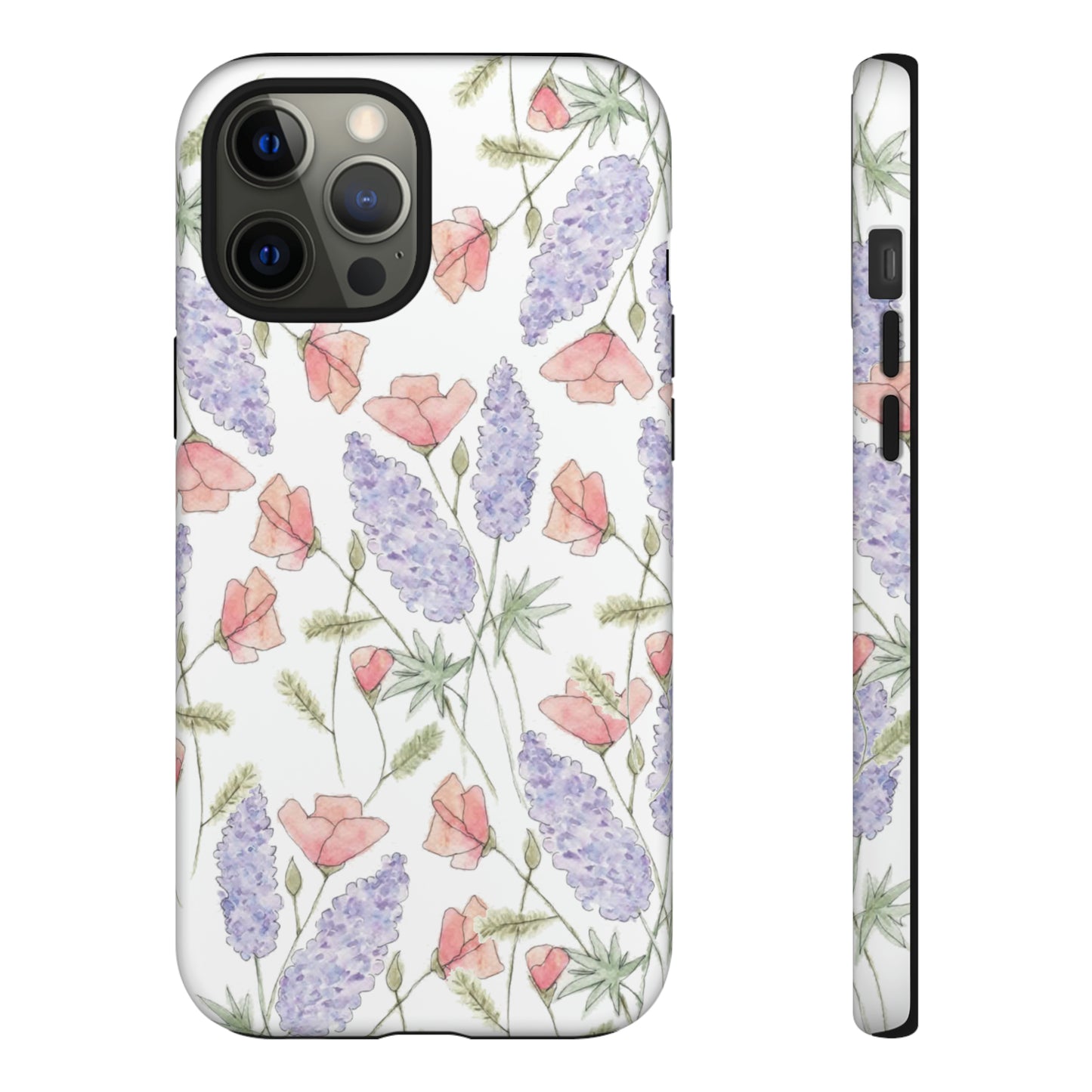 Watercolor Poppy and Lupine Tough Cases