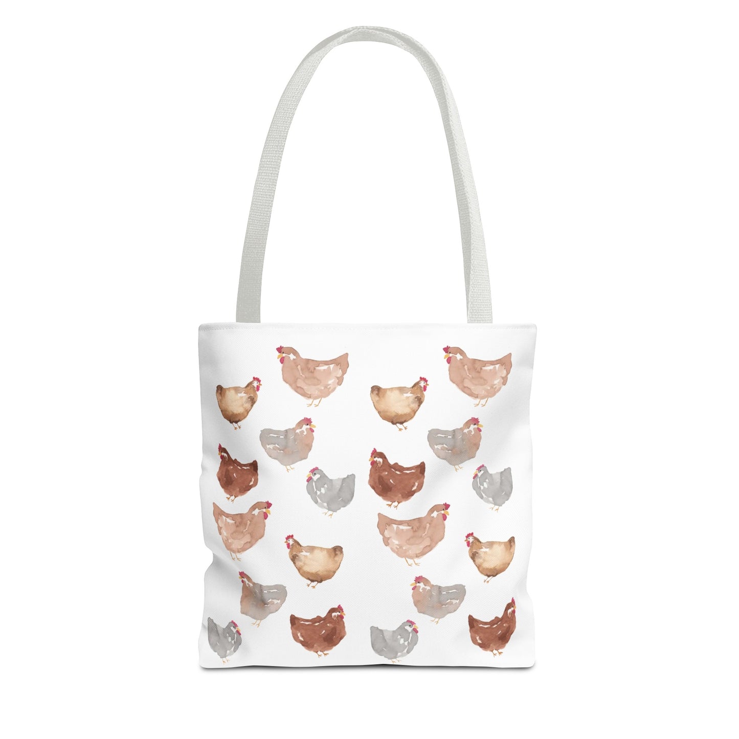 Watercolor Scattered Chickens Tote Bag