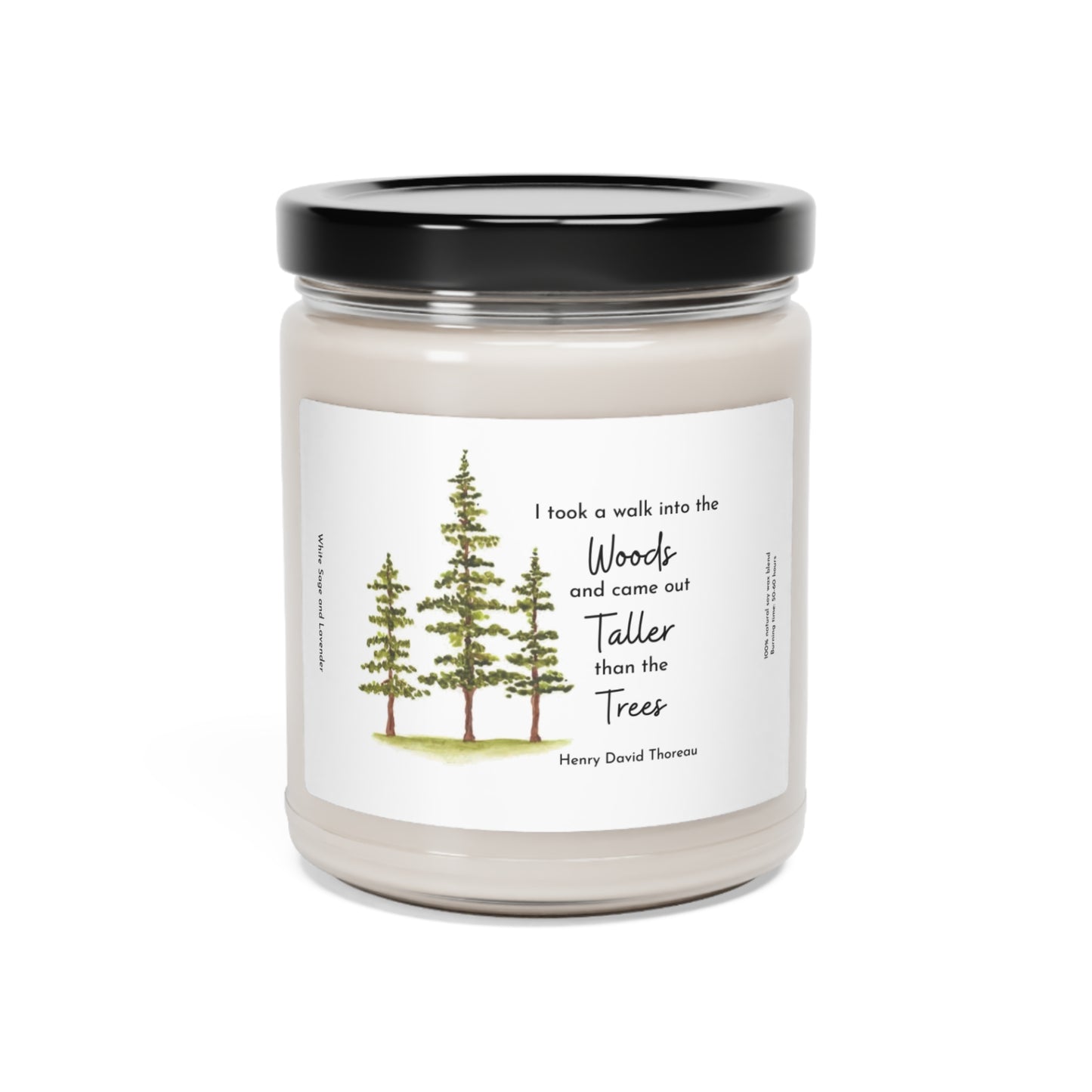 Watercolor Pine Trees Scented Soy Candle, 9oz