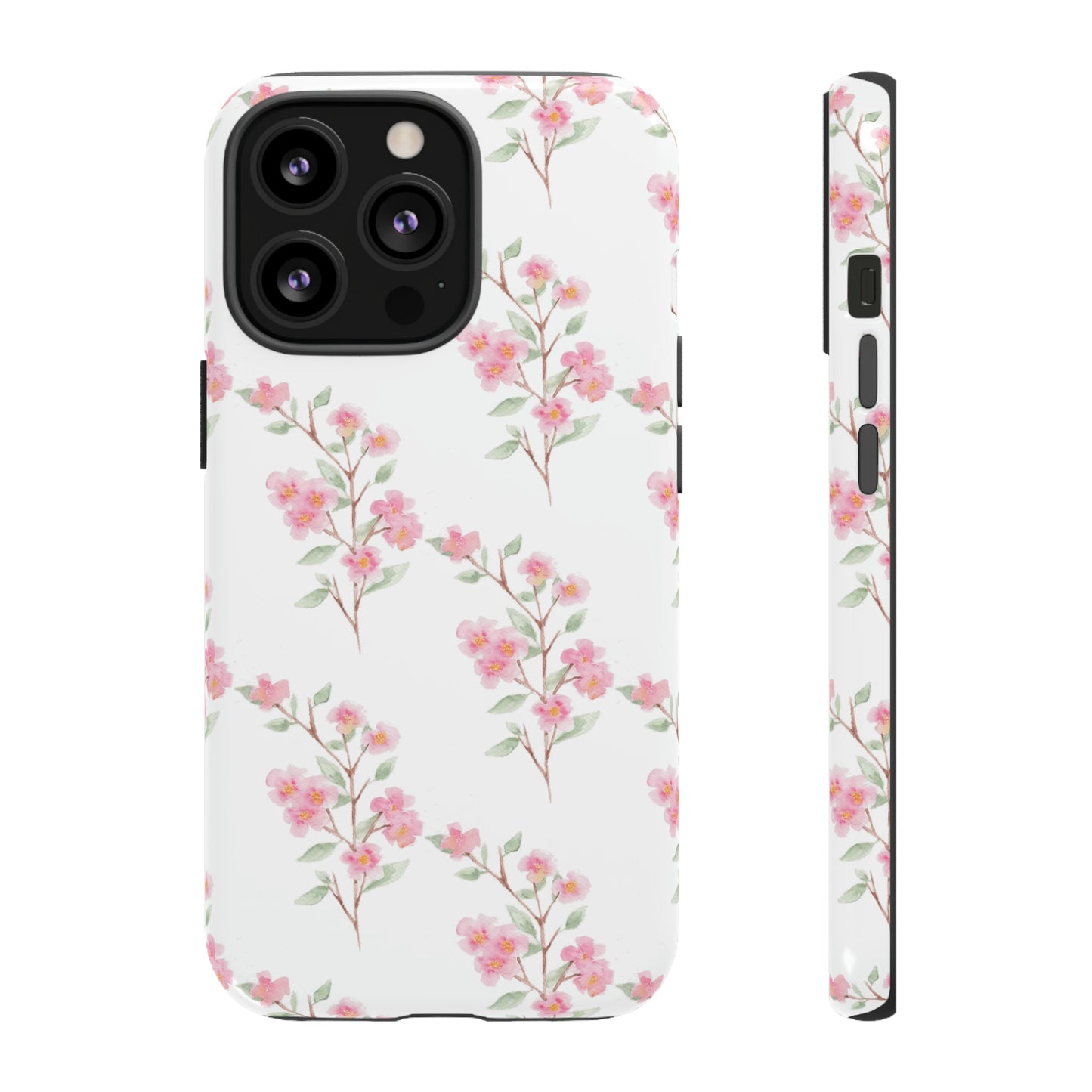 Watercolor Pink Floral Branch Tough Cases