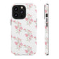 Watercolor Pink Floral Branch Tough Cases