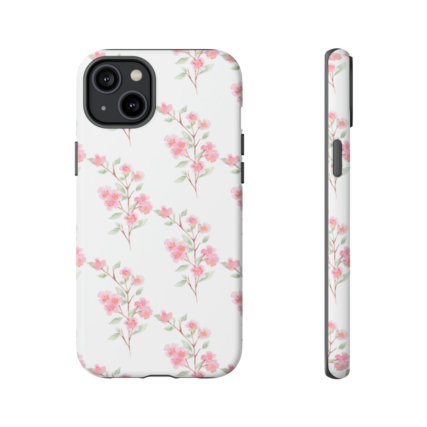 Watercolor Pink Floral Branch Tough Cases