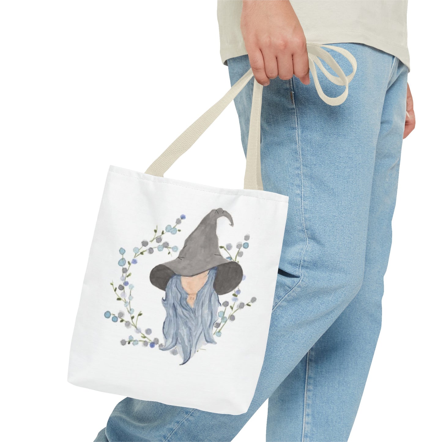 Watercolor Blue Witch Tote Bag