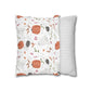 Watercolor Halloween Pattern Square Poly Canvas Pillow Cover - Pillow Not Included -