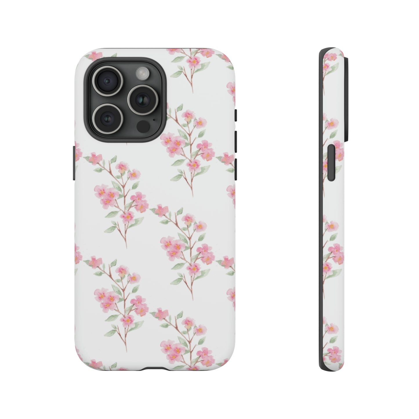 Watercolor Pink Floral Branch Tough Cases