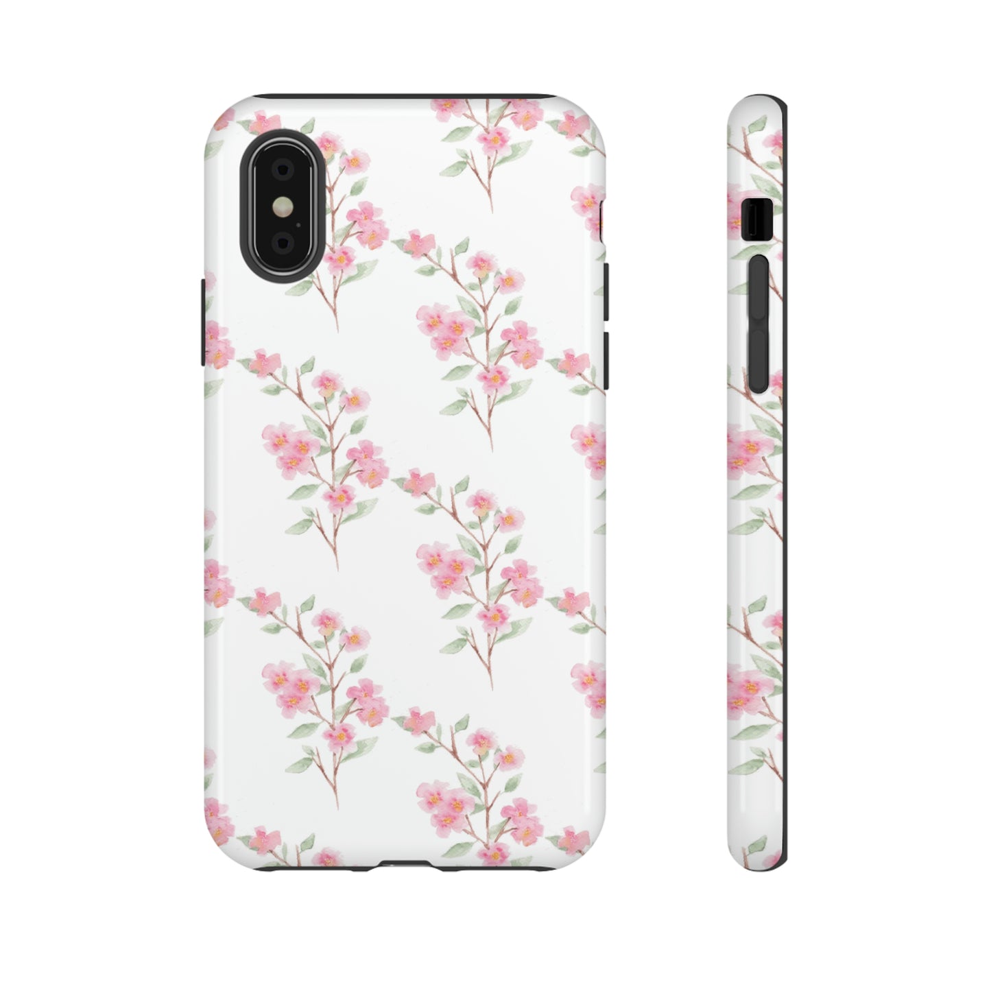 Watercolor Pink Floral Branch Tough Cases