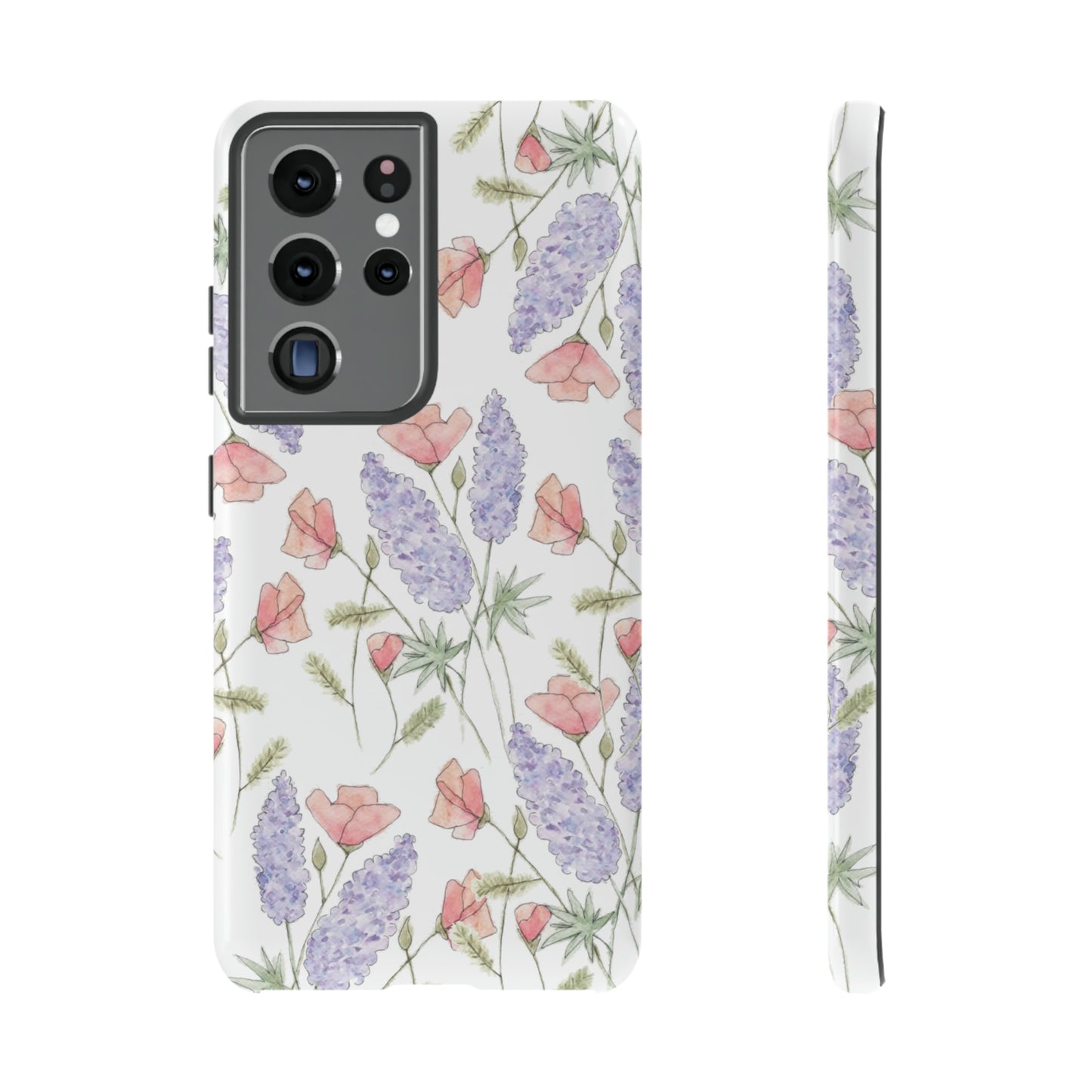 Watercolor Poppy and Lupine Tough Cases