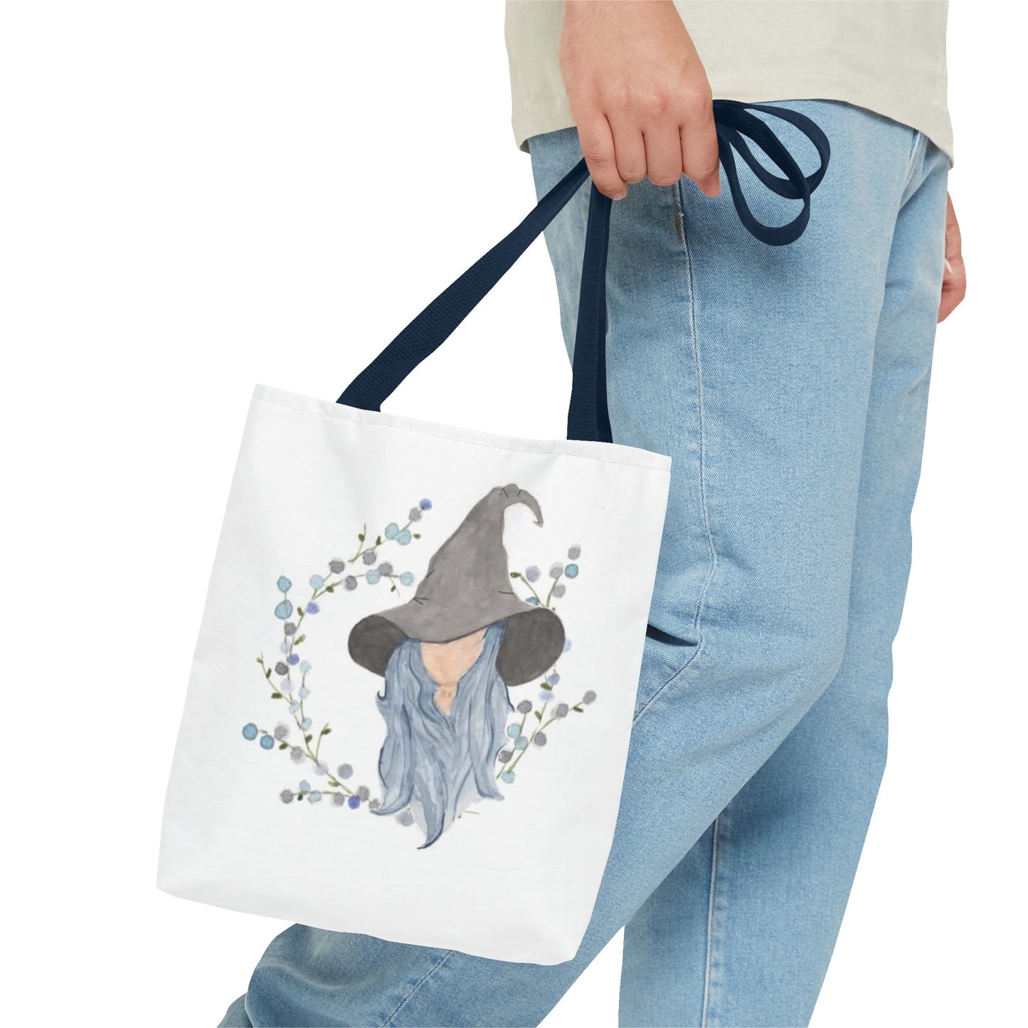 Watercolor Blue Witch Tote Bag