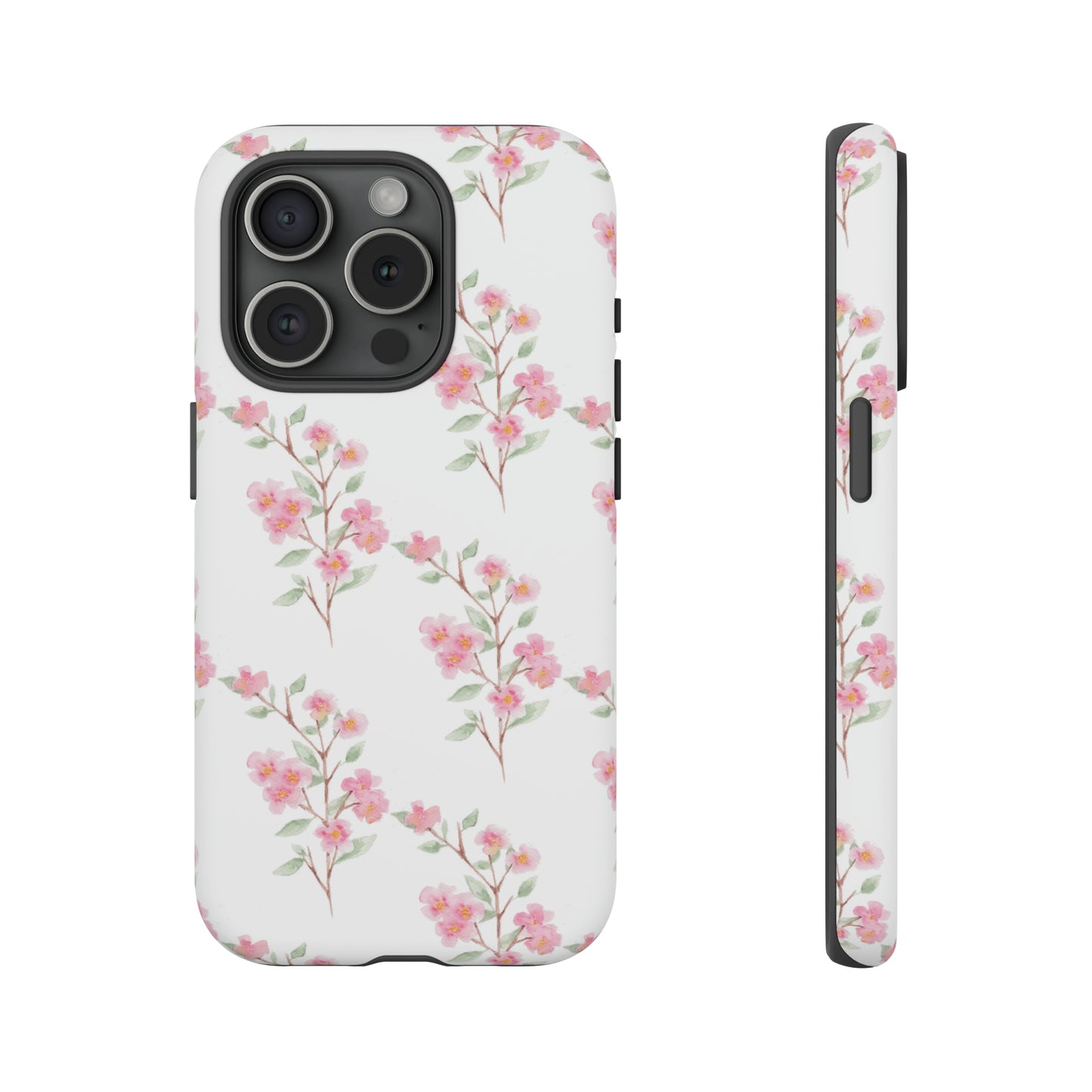 Watercolor Pink Floral Branch Tough Cases