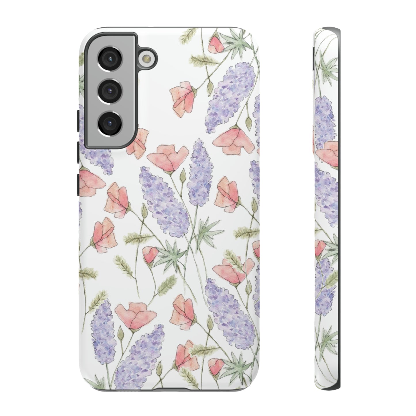 Watercolor Poppy and Lupine Tough Cases