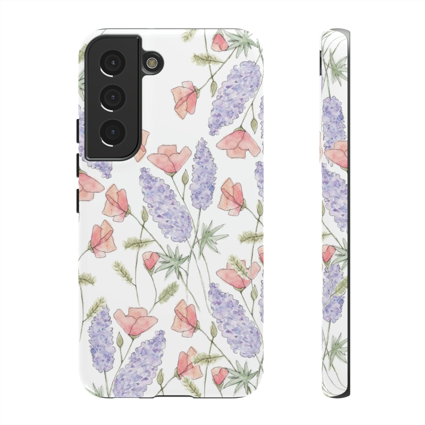 Watercolor Poppy and Lupine Tough Cases