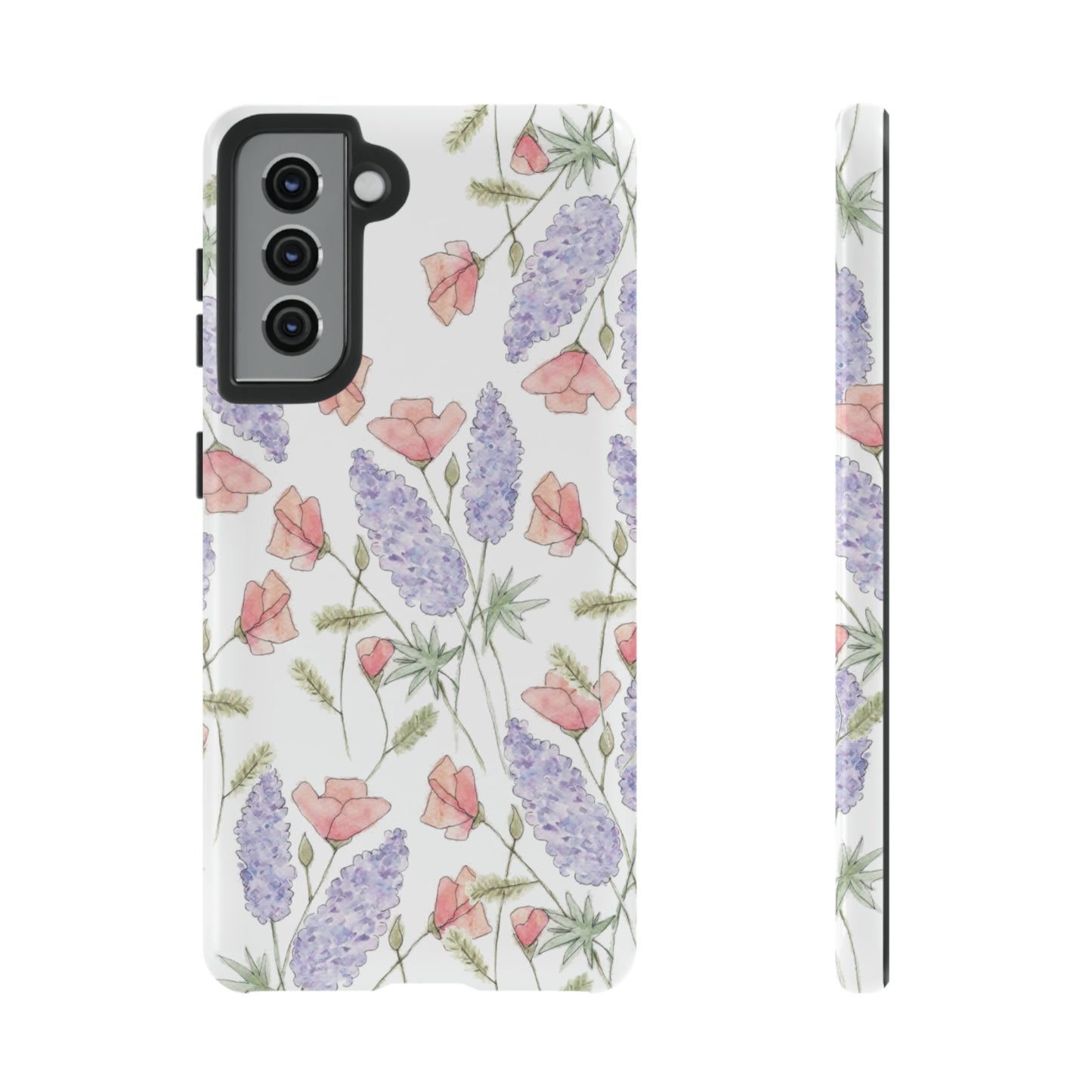 Watercolor Poppy and Lupine Tough Cases