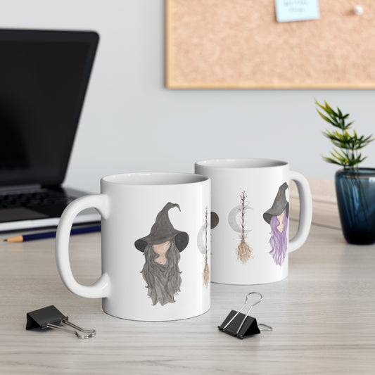 Watercolor Three Witchy Sisters Ceramic Mug