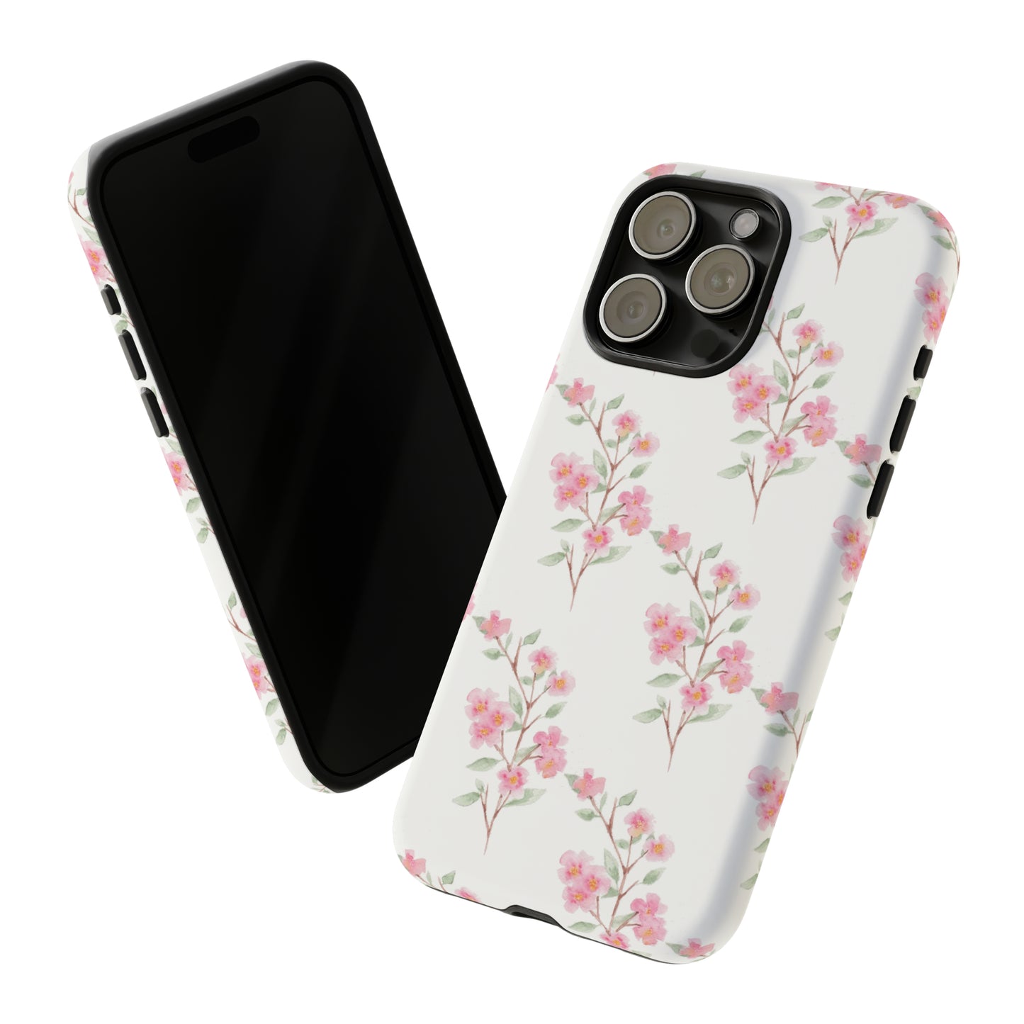 Watercolor Pink Floral Branch Tough Cases