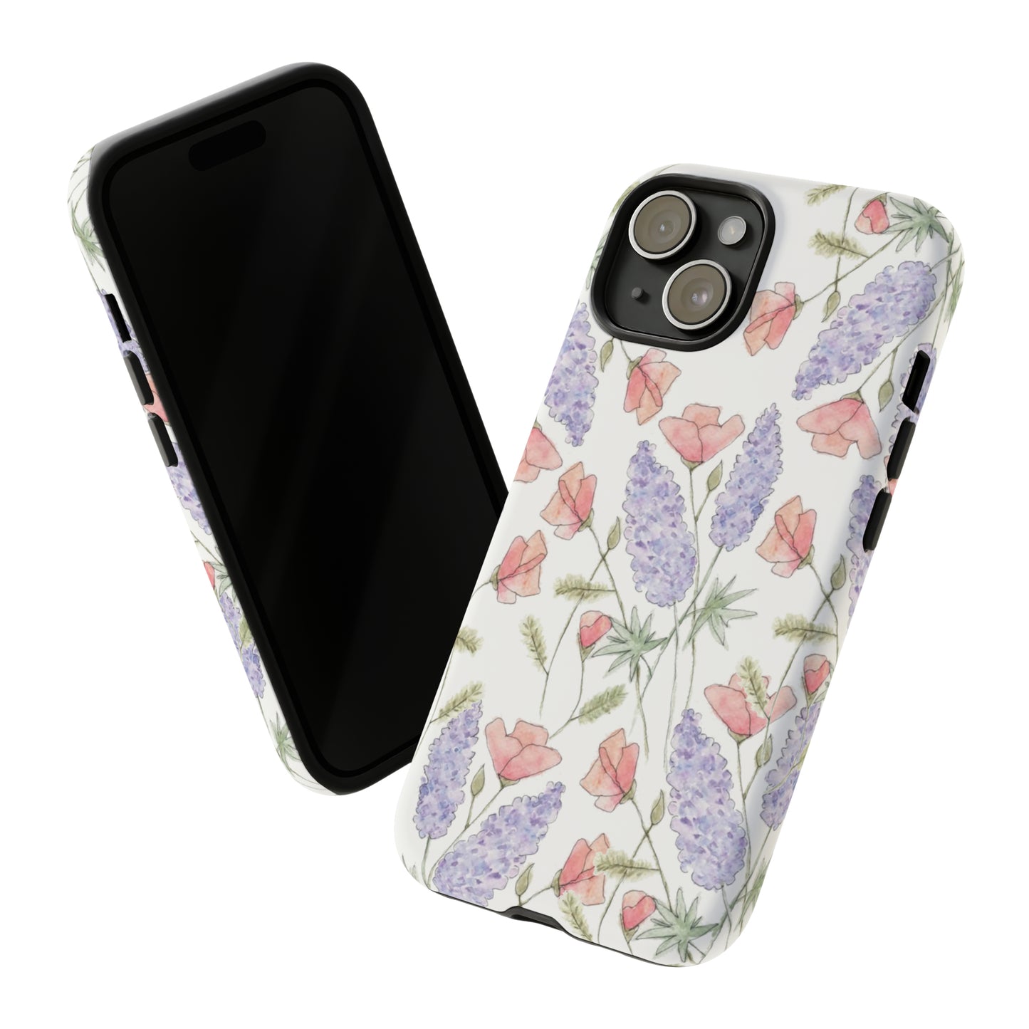 Watercolor Poppy and Lupine Tough Cases