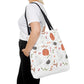 Watercolor Halloween Pattern Tote Bag