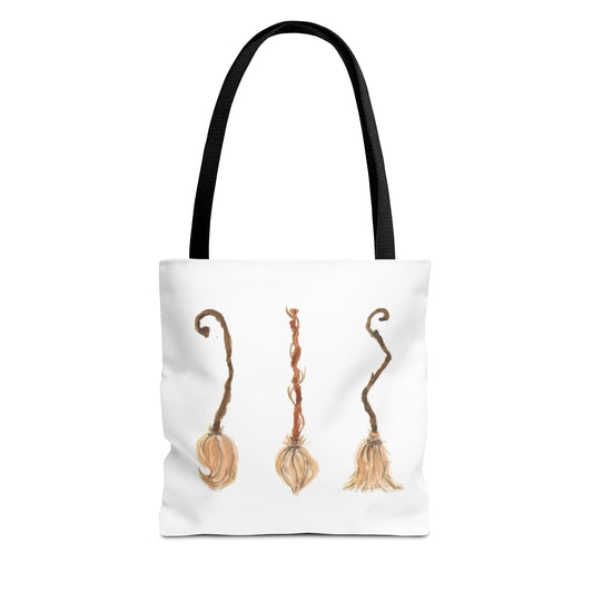 Watercolor Witches Brooms Tote Bag