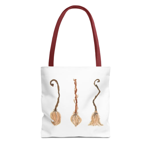 Watercolor Witches Brooms Tote Bag