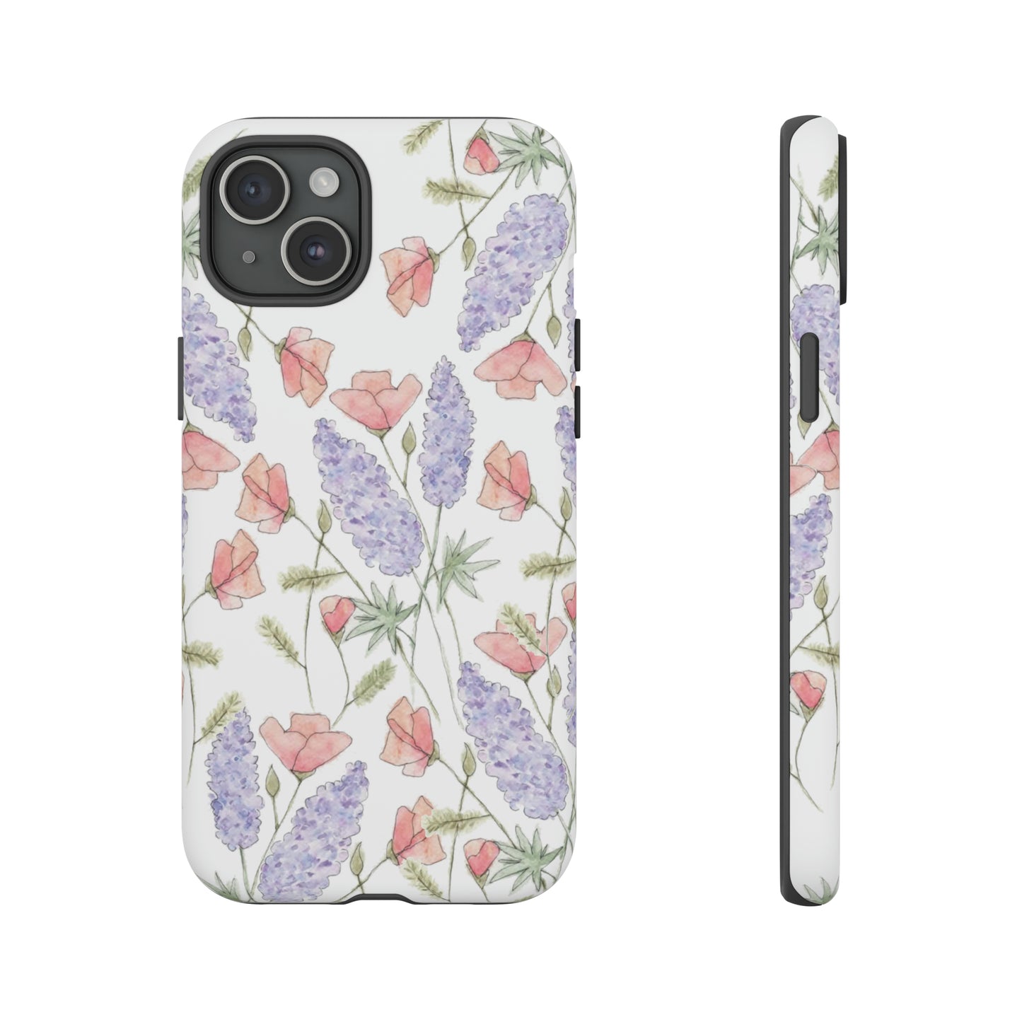 Watercolor Poppy and Lupine Tough Cases