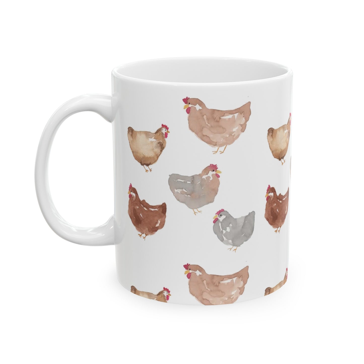 Watercolor Chicken Ceramic Mug