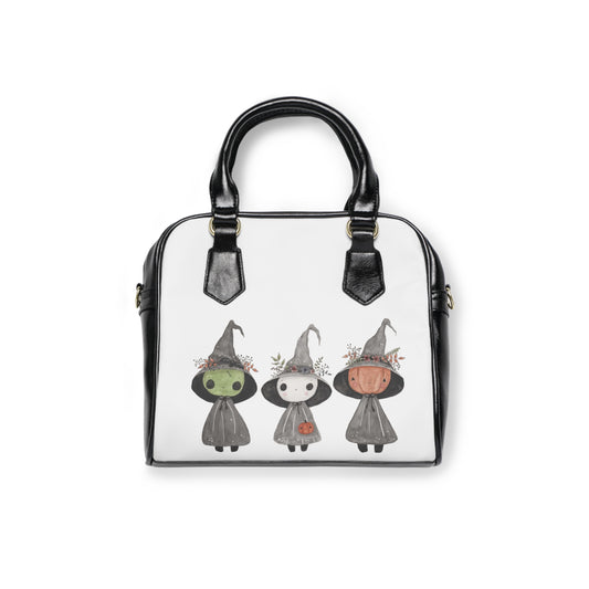 Watercolor Lil Trick or Treaters Shoulder Handbag