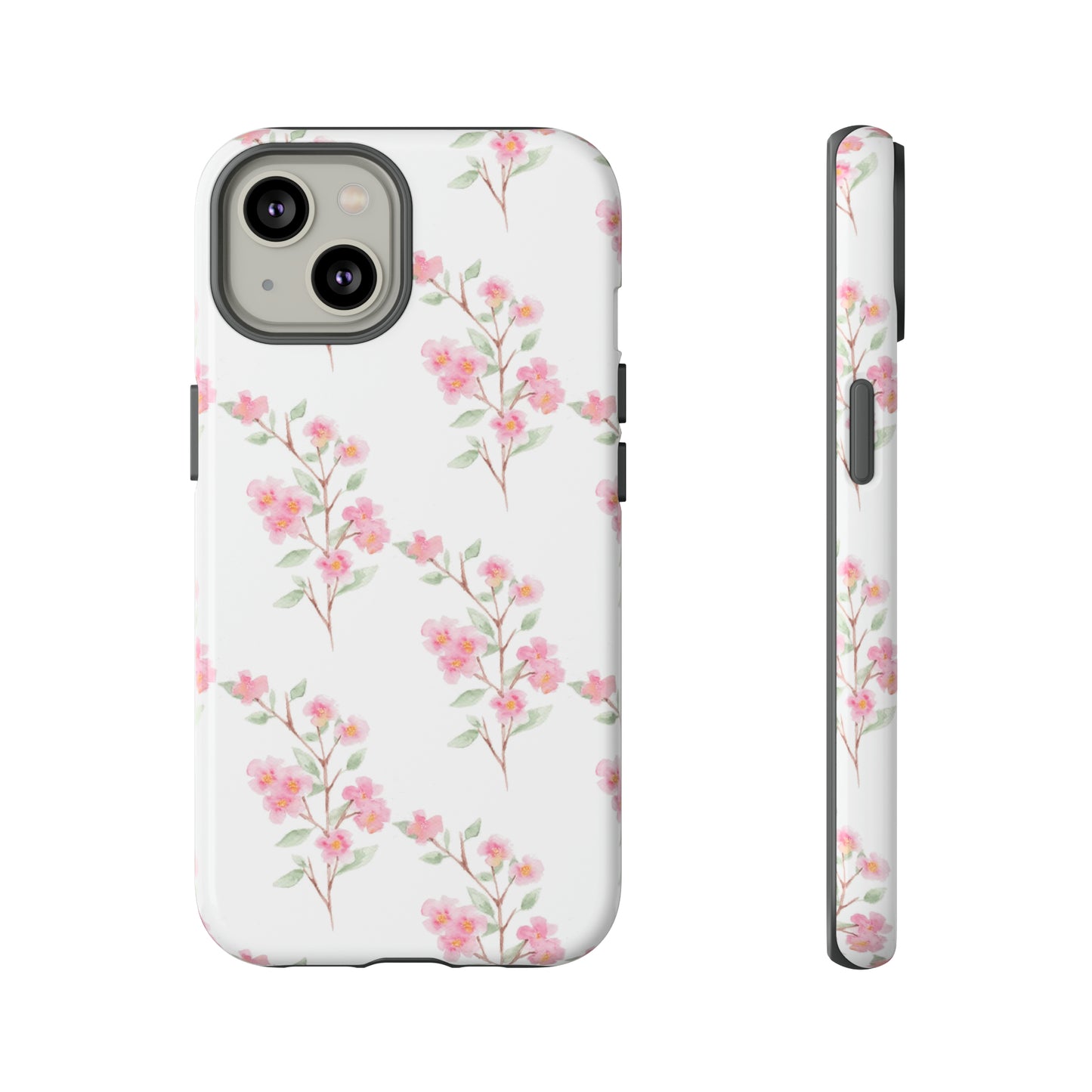 Watercolor Pink Floral Branch Tough Cases